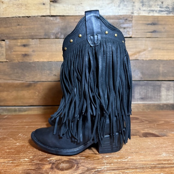 Old West Girl’s Toddler Size 9.5 Western Fringe Boots Black - Picture 3 of 9